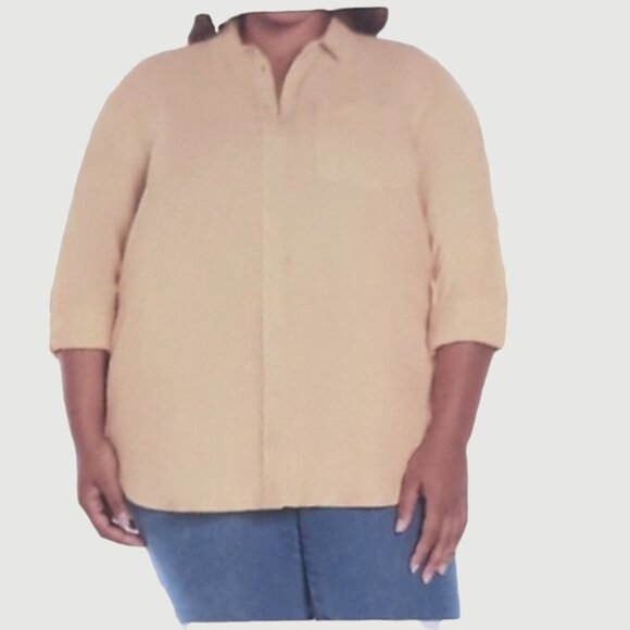 NEW GAP Linen Button Down Shirt | Yellow - Picture 1 of 4